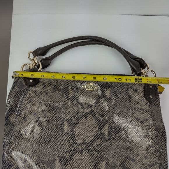 COACH Madison Phoebe Large Shoulder Embossed Snakeskin Hobo Bag Purse Handbag - Picture 7 of 16